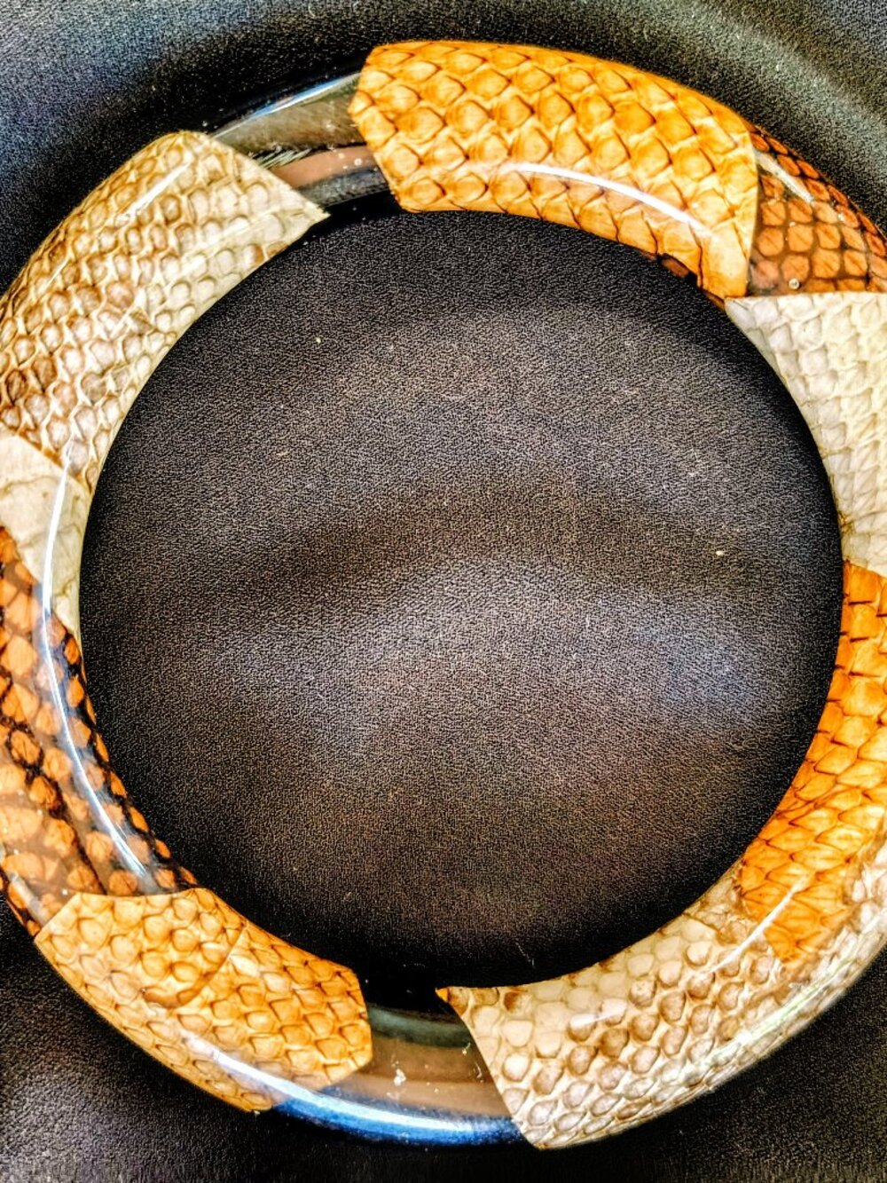Vintage Snakeskin Style Lucite Bangle